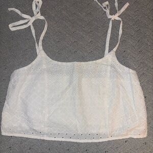 Old Navy White Eyelet Tie-Strap Camisole